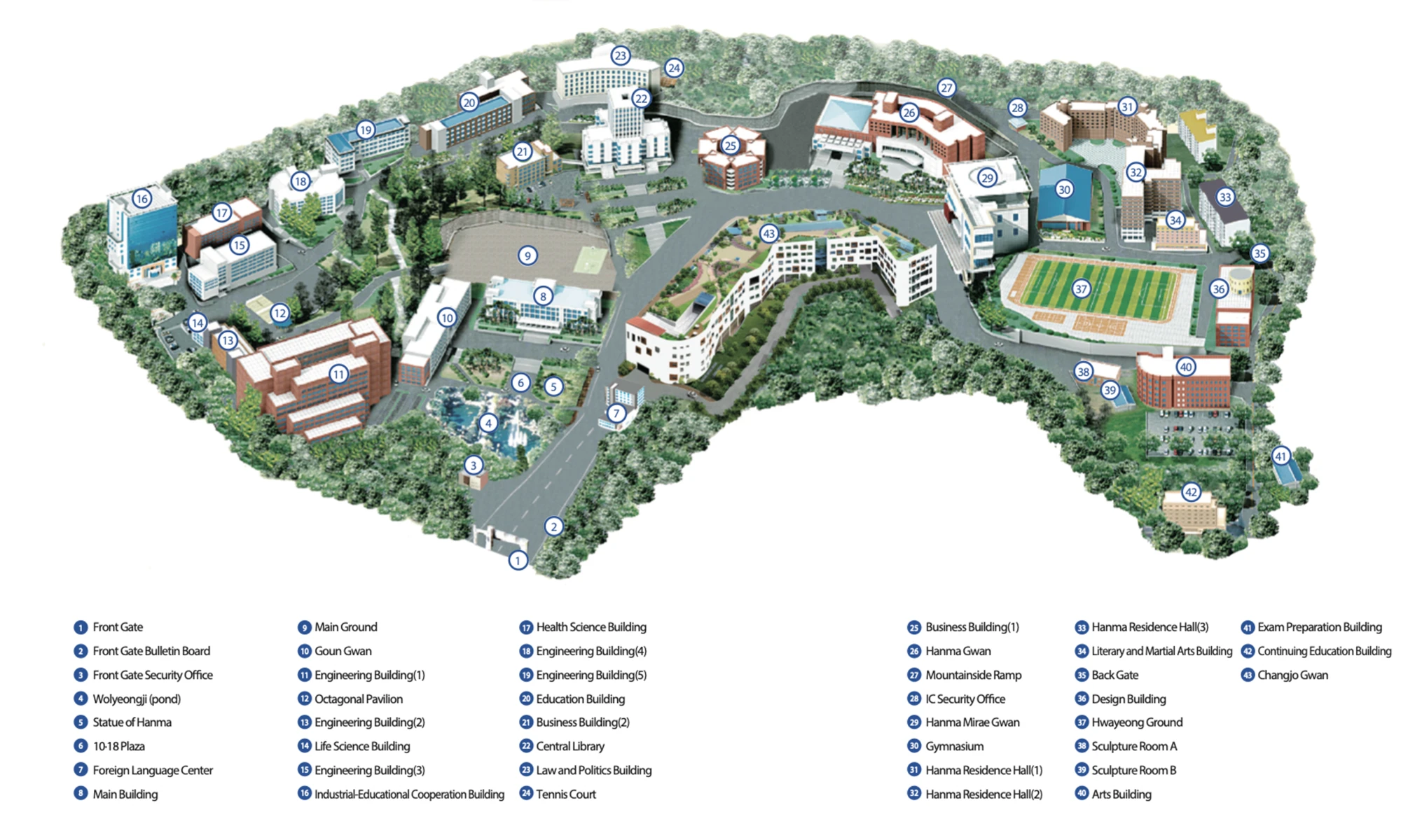 庆南大学校园建筑导览图